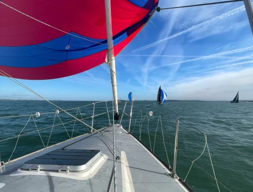 Boat blue sail Boat blue sail