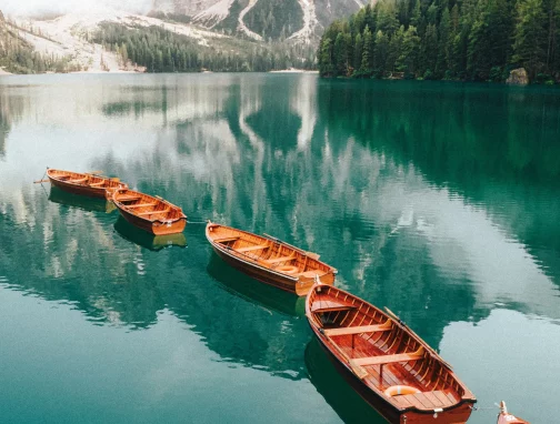 Boats in a line Boats in a line